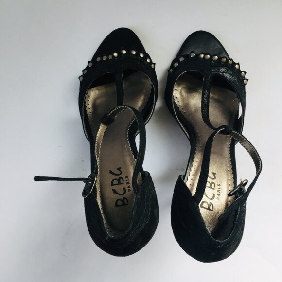 BCBG Black Suede T-Strap Stilettos – Size 6.5 - Picture 7 of 8